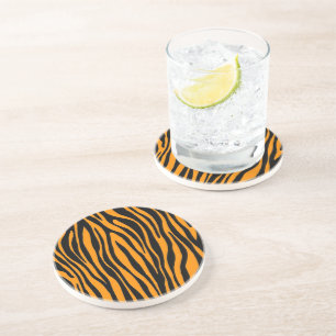 Princeton Orange Zebra Print Getränkeuntersetzer