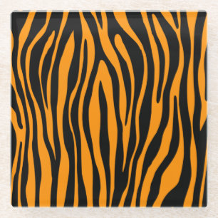 Princeton Orange Zebra Print Glasuntersetzer