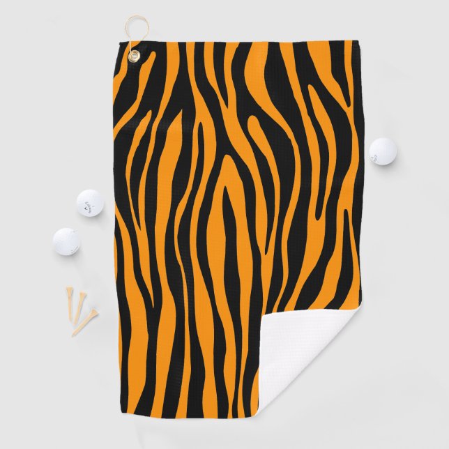 Princeton Orange Zebra Print Golfhandtuch (Insitu)