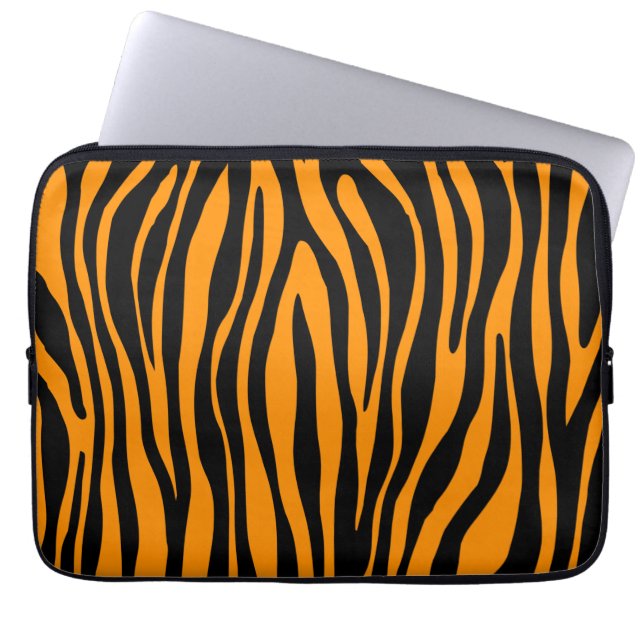Princeton Orange Zebra Print Laptopschutzhülle (Vorderseite)