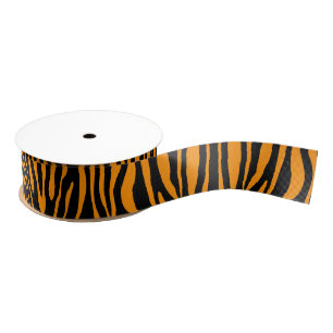Princeton Orange Zebra Print Ripsband