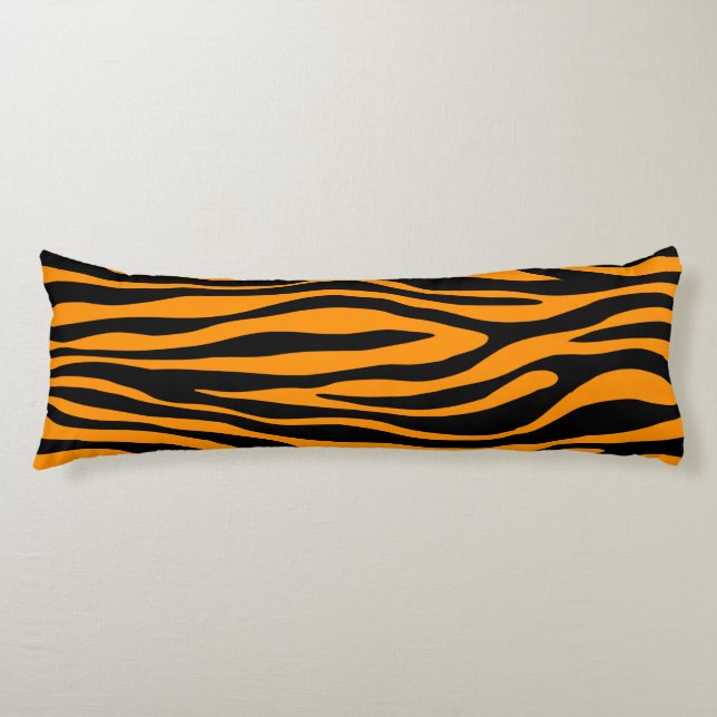 Princeton Orange Zebra Print Seitenschläferkissen (Vorderseite)