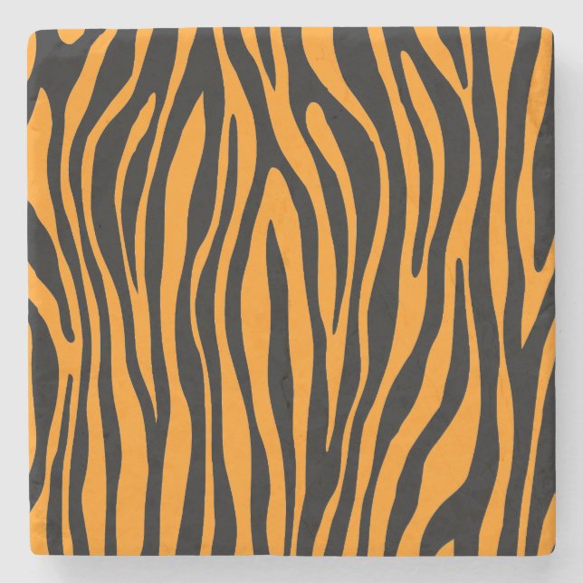 Princeton Orange Zebra Print Steinuntersetzer (Vorderseite)