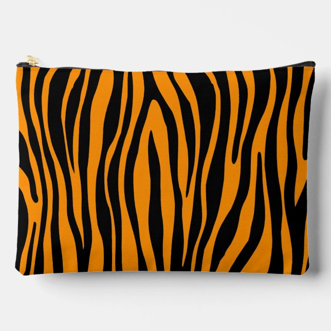 Princeton Orange Zebra Print Zubehörtasche (Vorderseite)