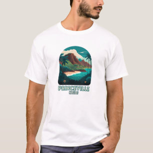 Princeville Kauai Hawaii Beach Mountains Retro T-Shirt