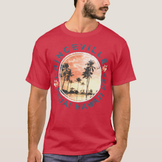 Princeville Kauai Hawaii Retro Sunset Vintage Hawa T-Shirt