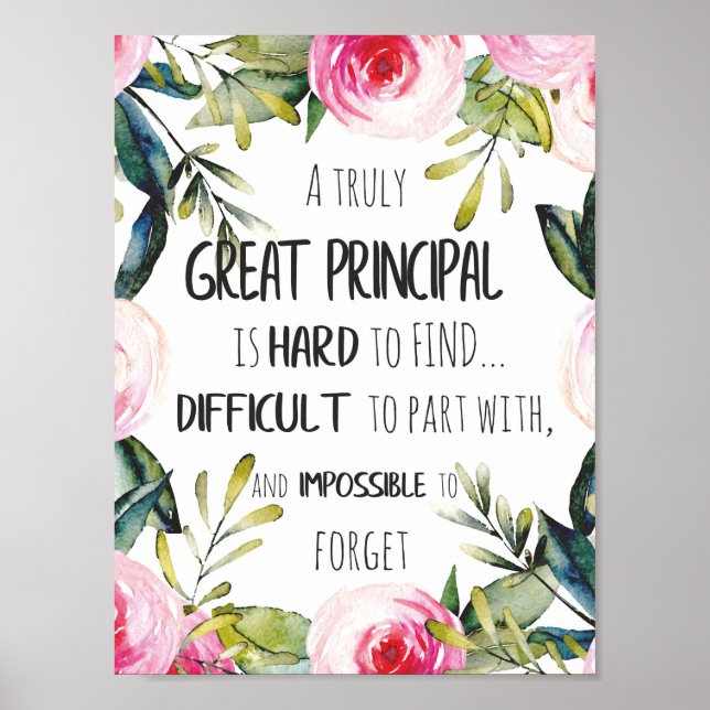 Principal Appreciation Gift Principal Office Dekor Poster (Vorne)