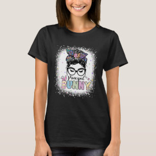 Principal Bunny Messy Bun Ostertag Matching Fami T-Shirt