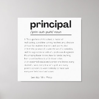 Principal Definition Print, Custom Principal Gift Leinwanddruck