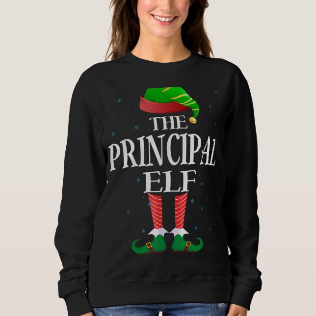 Principal Elf Funny Matching Pajama Group Christma Sweatshirt (Vorderseite)
