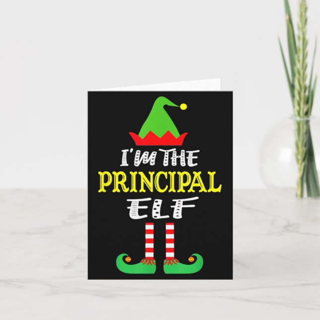 Principal Elf Matching Family Group Christmas  Karte (Vorderseite)