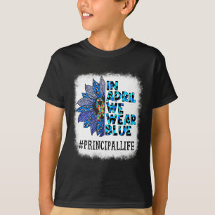 Principal im April tragen wir blaues Autismus Bewu T-Shirt