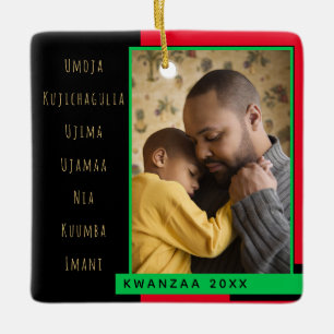 Principles Red Black Green Foto Kwanzaa Keramikornament