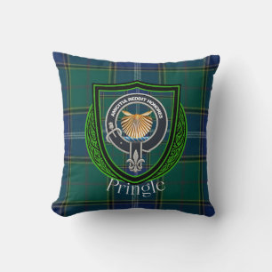 Pringle Scottish Clan Tartan & Wappen Kissen