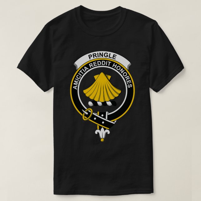 Pringle Wappen Tartan Clan Scottish Clan 1 T-Shirt (Design vorne)