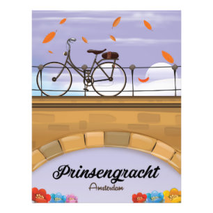 Prinsengracht, Canal Amsterdam Reiseplakat Fotodruck