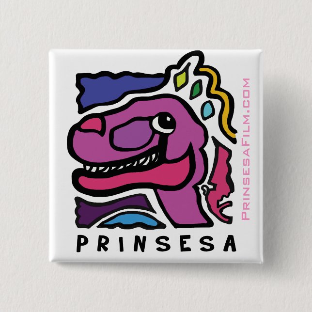 Prinsesa Logo - quadratischer Knopf Button (Vorderseite)
