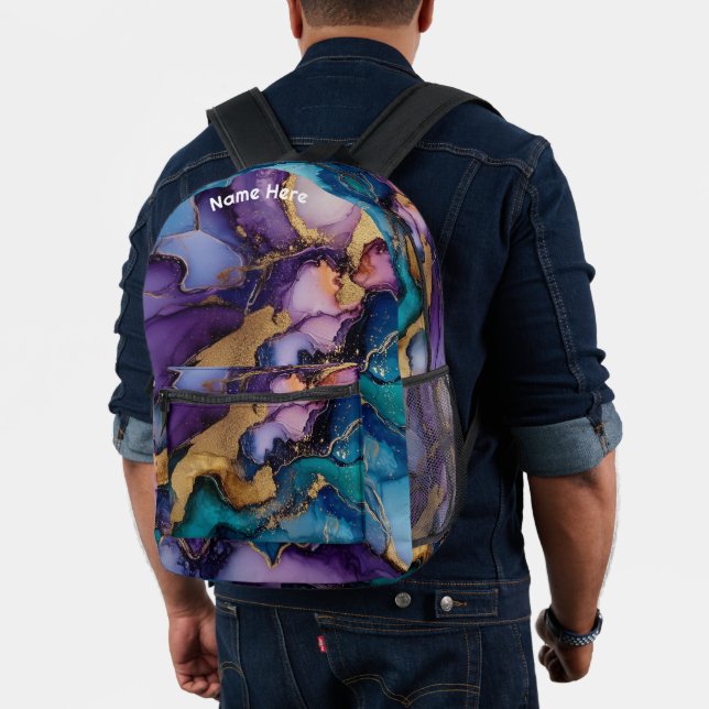 Print All Over Personalized Name Purple Agate  Bedruckter Rucksack (Insitu (Modell))