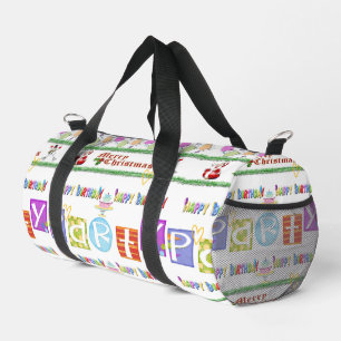 Print Cut Nähtasche Duffel Frohe Weihnachten Gebur Duffle Bag