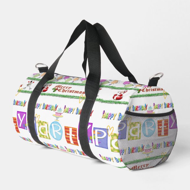 Print Cut Nähtasche Duffel Frohe Weihnachten Gebur Duffle Bag (Rechte Ecke)