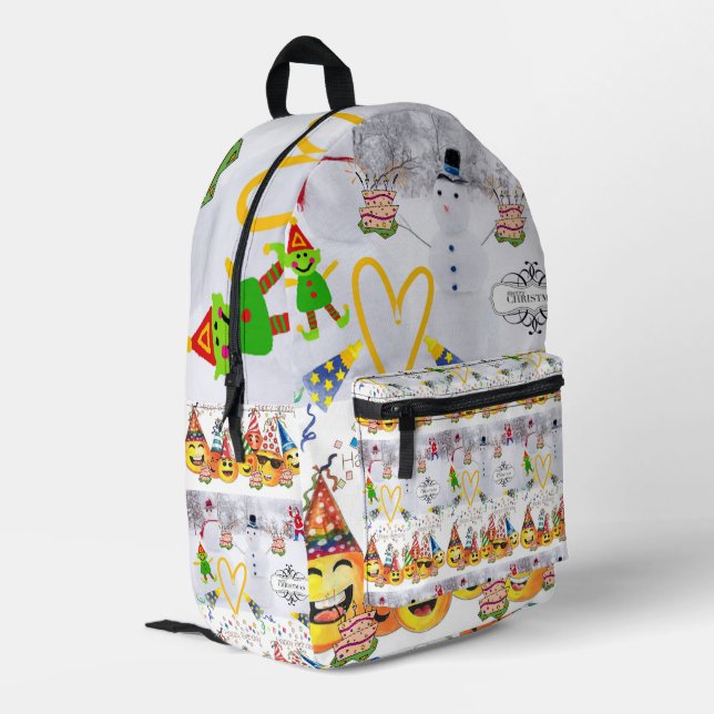 Print Cut Nähtasche Frohe Weihnachtsgeschenk Gebur Bedruckter Rucksack (Rückseitige Ecke links)