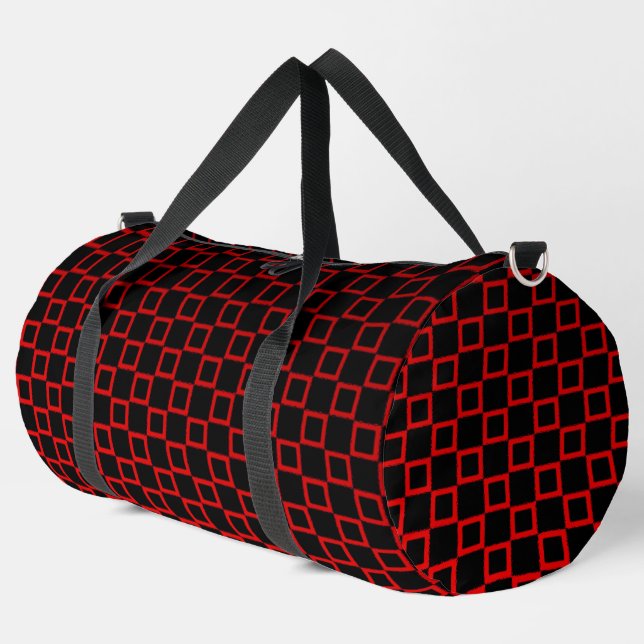 Print Cut Nähtasche schwarz und rot moderne Design Duffle Bag (Linke Ecke)