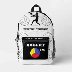 Print Cut Nähtasche Volleyball, Schwarz-weiß moder Bedruckter Rucksack