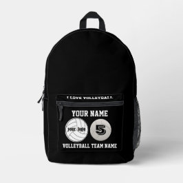 Print Cut Nähtaschen Mädchen Volleyball Schwarz-we Bedruckter Rucksack