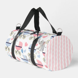 Print Cut Sew Bag Duffel Pink & Blue Elephant Duffle Bag