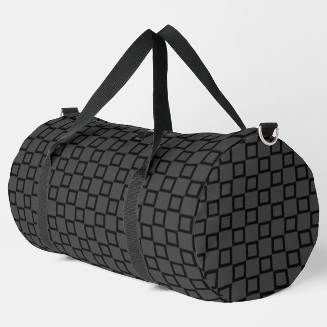 Print Cut Sew Bag grau Schwarz moderne Design Duffle Bag (Linke Ecke)