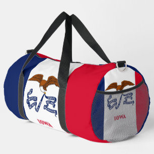 Print Cut Sew Bag mit der Flagge von Iowa, USA Duffle Bag