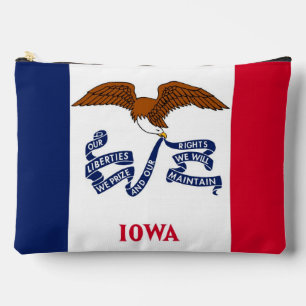 Print Cut Sew Bag mit der Flagge von Iowa, USA Zubehörtasche