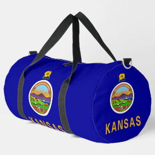 Print Cut Sew Bag mit der Flagge von Kansas, USA Duffle Bag
