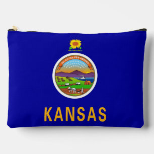 Print Cut Sew Bag mit der Flagge von Kansas, USA Zubehörtasche