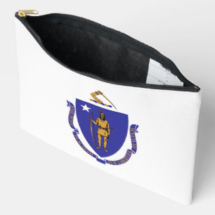 Print Cut Sew Bag mit Fahne von Massachusetts, USA Zubehörtasche