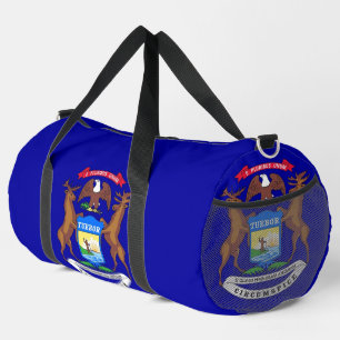 Print Cut Sew Bag mit Fahne von Michigan, USA Duffle Bag