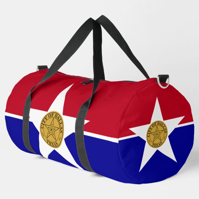Print Cut Sew Bag with flag of  Dallas, Texas, USA Duffle Bag (Linke Ecke)
