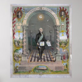 Print - George Washington als Freimaurer Poster