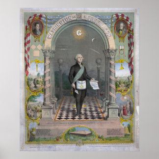 Print - George Washington als Freimaurer Poster