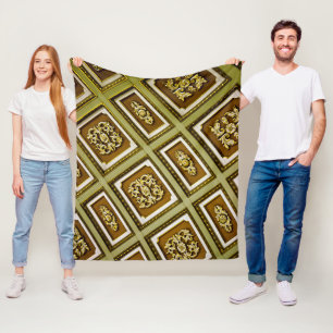 Print in grün und braun fleecedecke