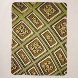 Print in grün und braun sherpadecke