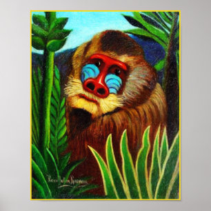 Print: Mandrill im Dschungel von Henri Rousseau Poster