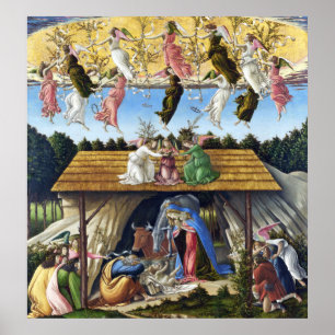 Print: Mystic Nativity (Detail) von Botticelli Poster
