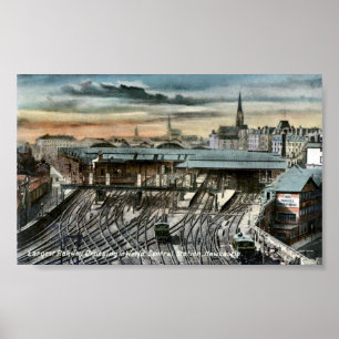 Print - Newcastle-upon-Tyne Railway Junction Poster