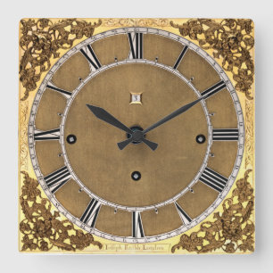 Print of Antique 1685 Joseph Knibb Quadratische Wanduhr