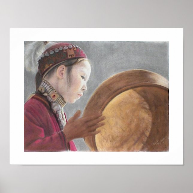 Print of my Pastel of Afghani Girl Poster (Vorne)