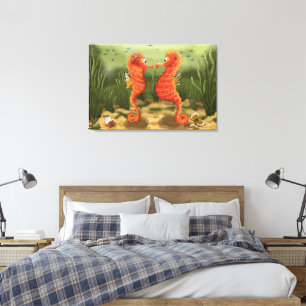 Print on canvas enchanted ocean world seahorses leinwanddruck