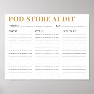Print on Demand Small Business Store-Auditliste Poster