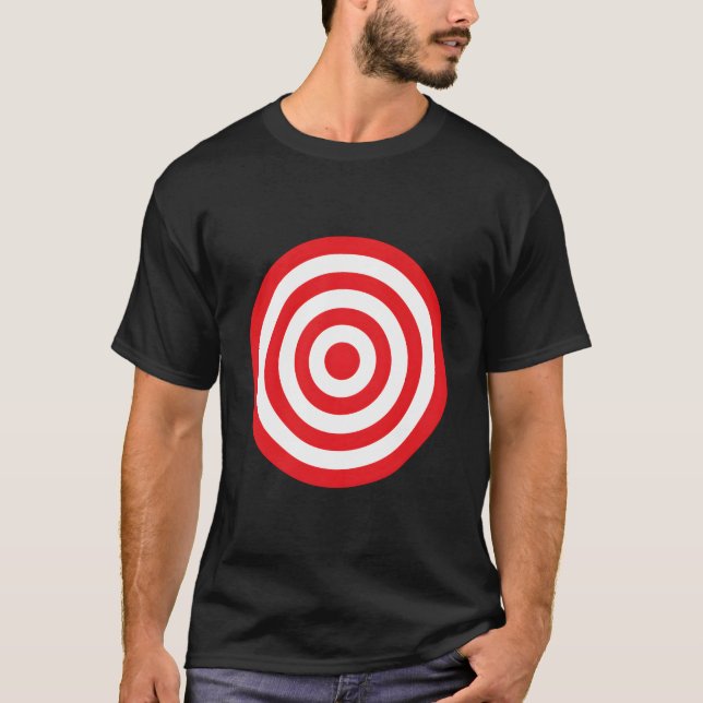 Print On Front Back Bullseye Target Bulls Eye Red  T-Shirt (Vorderseite)