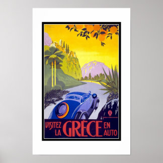 Print Retro Vintage Image Travel Griechenland Poster